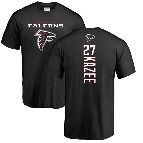 Atlanta Falcons Men Black Damontae Kazee Backer NFL Football #27 T Shirt->atlanta falcons->NFL Jersey